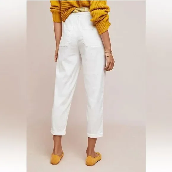 Anthropologie White Nias Trousers Pants By Ett Twa Size 0 - Picture 2 of 16